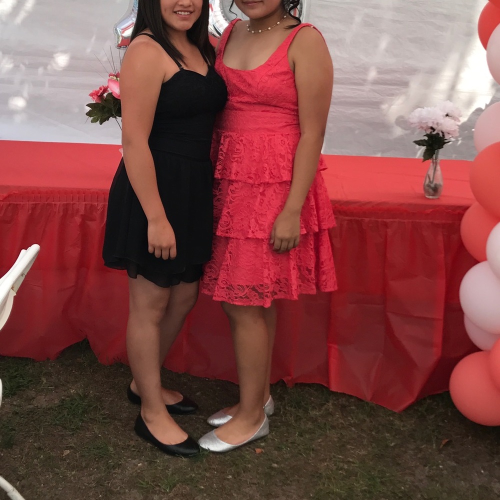 Cute Hot Pink Ruffle Dress